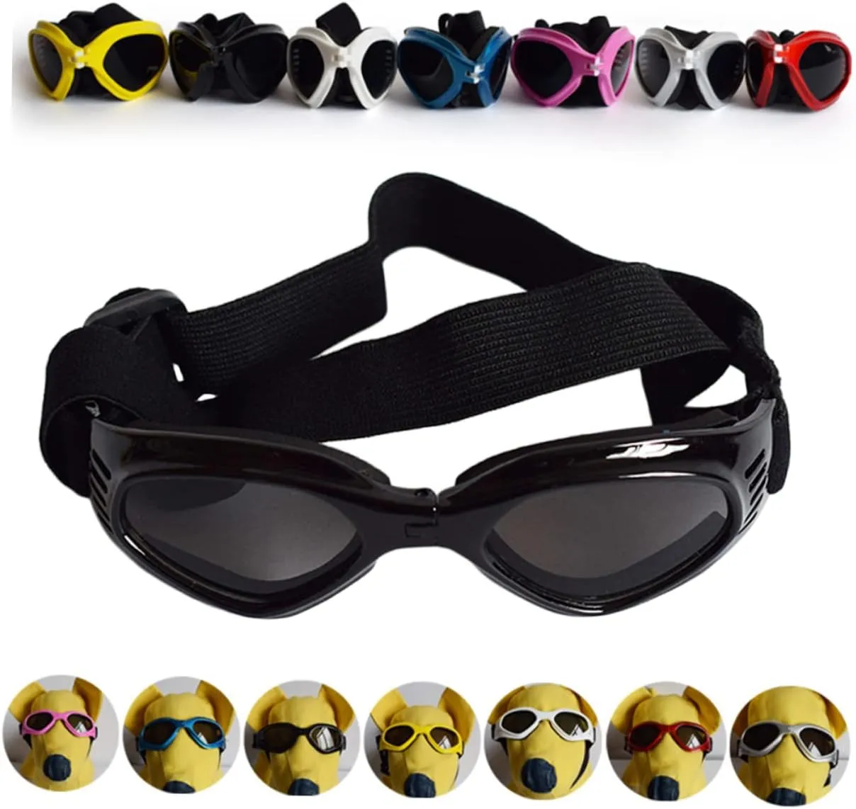 NOLITOY 2pcs Dog Sunglasses Small Breed Dog Goggles Uv Protection Comfortable Fit Pet Eyewear