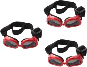 NOLITOY 3pcs Small Dog Goggles Dog Glasses Pet Eye Wear Uv Protection Doggles with Comfortable Stretchy Band