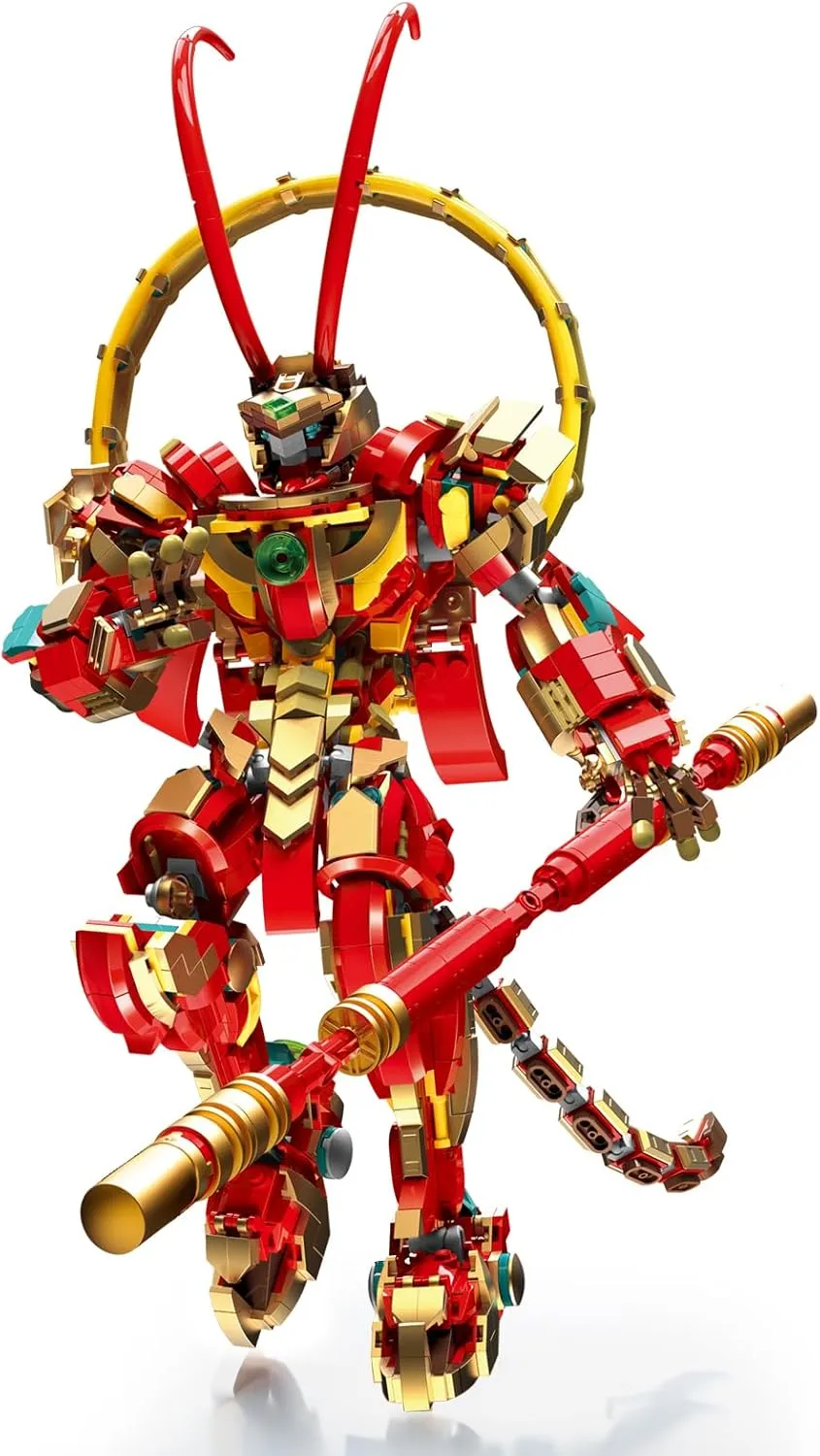 NUTCRACKER Monkey Kid Mech Building Set for Adult - Cool Action Figure Wukong Mech Toy Building Set, Monkie Kid Collection or Display Building Model, Valentine's Day Gift for Boys Girls (1393Pieces