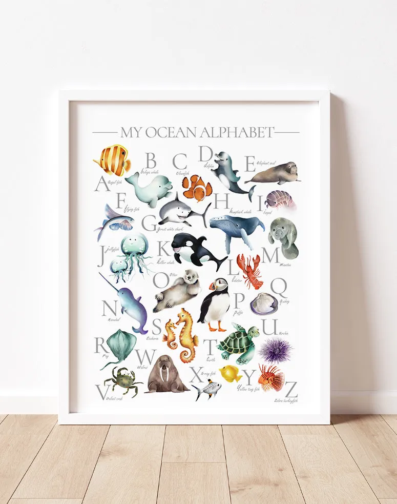 Ocean Sea Animal Alphabet Print