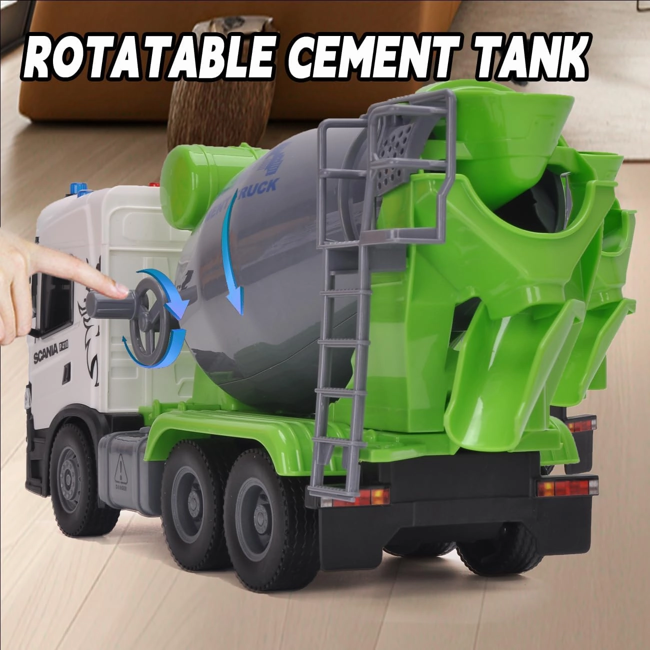 Official License Scania Kids Cement Truck Toy Friction Powered Cement Truck Toy with Lights and Sounds