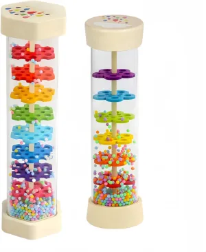 Oneshow Wooden Rain Stick Montessori Toys for Babies 6-12 Months, Rain Sticks for Kids, Baby Rattle Sensory Developmental Musical Toy with Calming Rain Sounds, Toddler Educational Gift for 1 Year Old