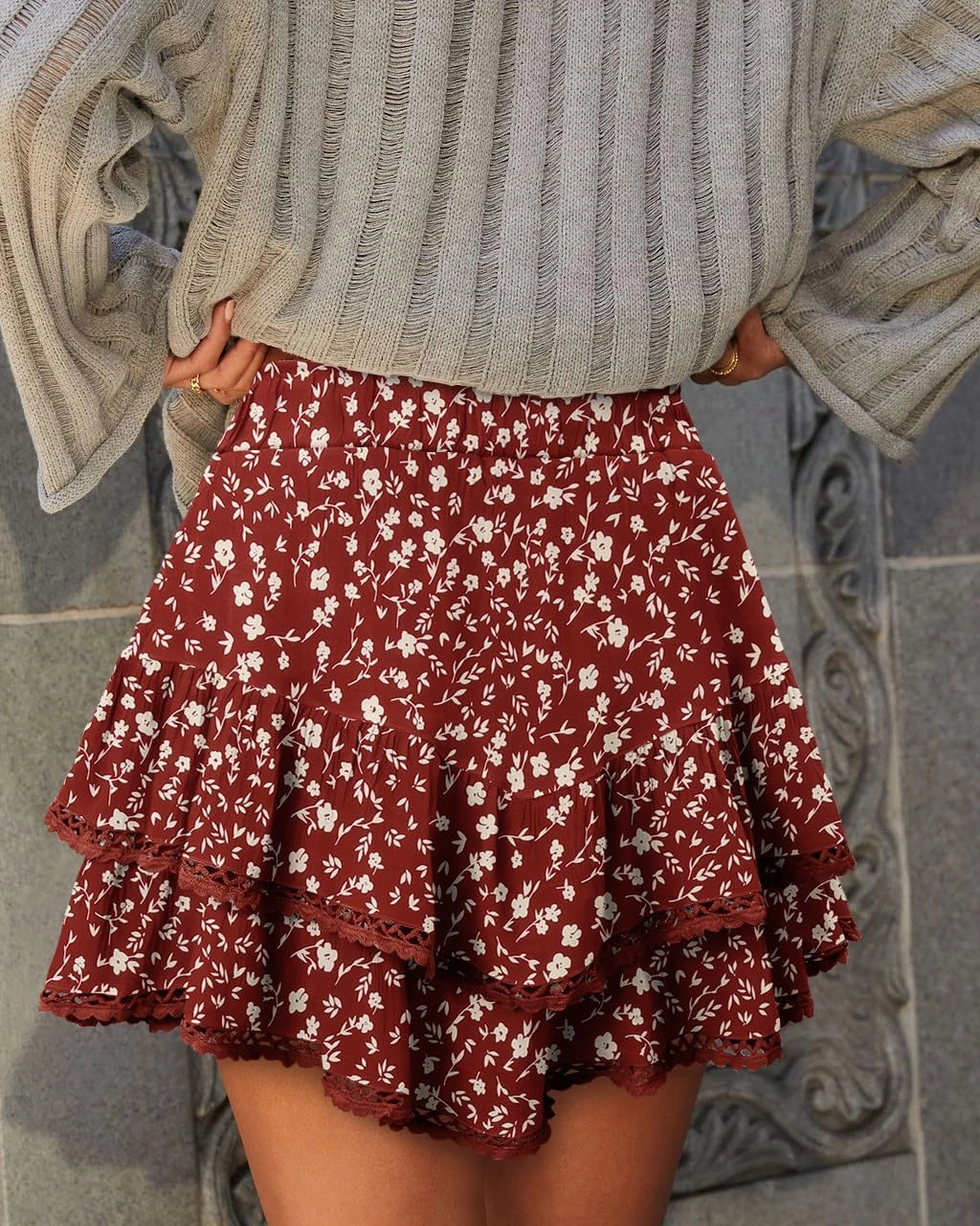 onlypuff Flowy Shorts for Women Ruffle Skorts Mini Skirts High Waisted Teen Gilrs Tennis Skort Summer Shorts