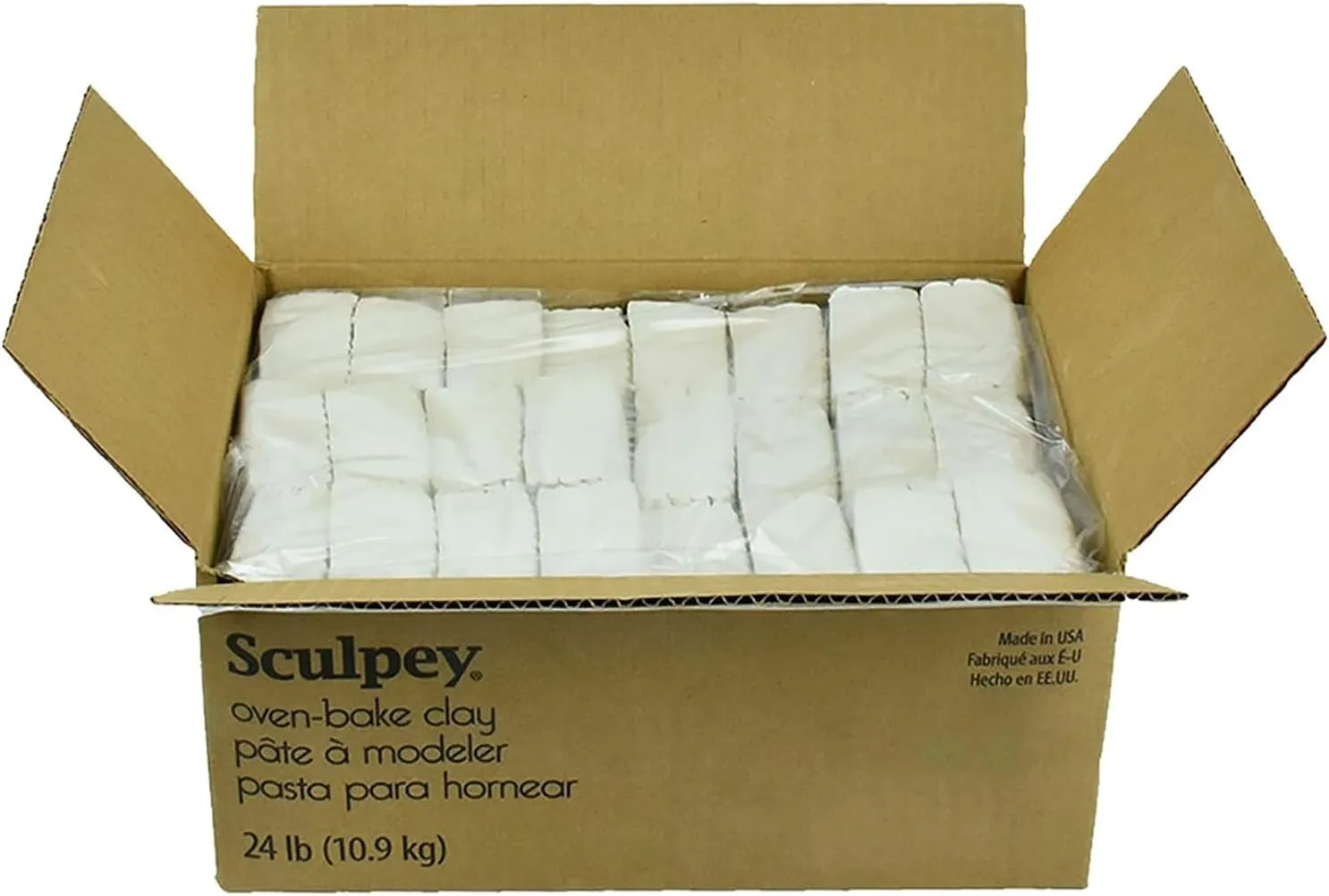 Original Sculpey White, Non Toxic, Polymer clay, Oven Bake Clay, 24 pounds Bulk Pack great for modeling, sculpting, holiday, classrooms, camps, DIY and school projects. Great for all skill levels