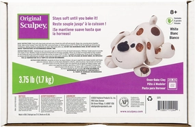 Original Sculpey White, Non Toxic, Polymer clay, Oven Bake Clay, 3.75 pounds great for modeling, sculpting, holiday, DIY and school projects. Great for all skill levels
