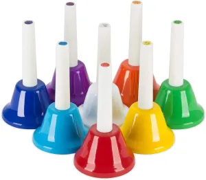 OriGlam 8 Note Diatonic Metal Hand Bells Set Musical Instrument for Kid Children Musical Toy Percussion Instrument