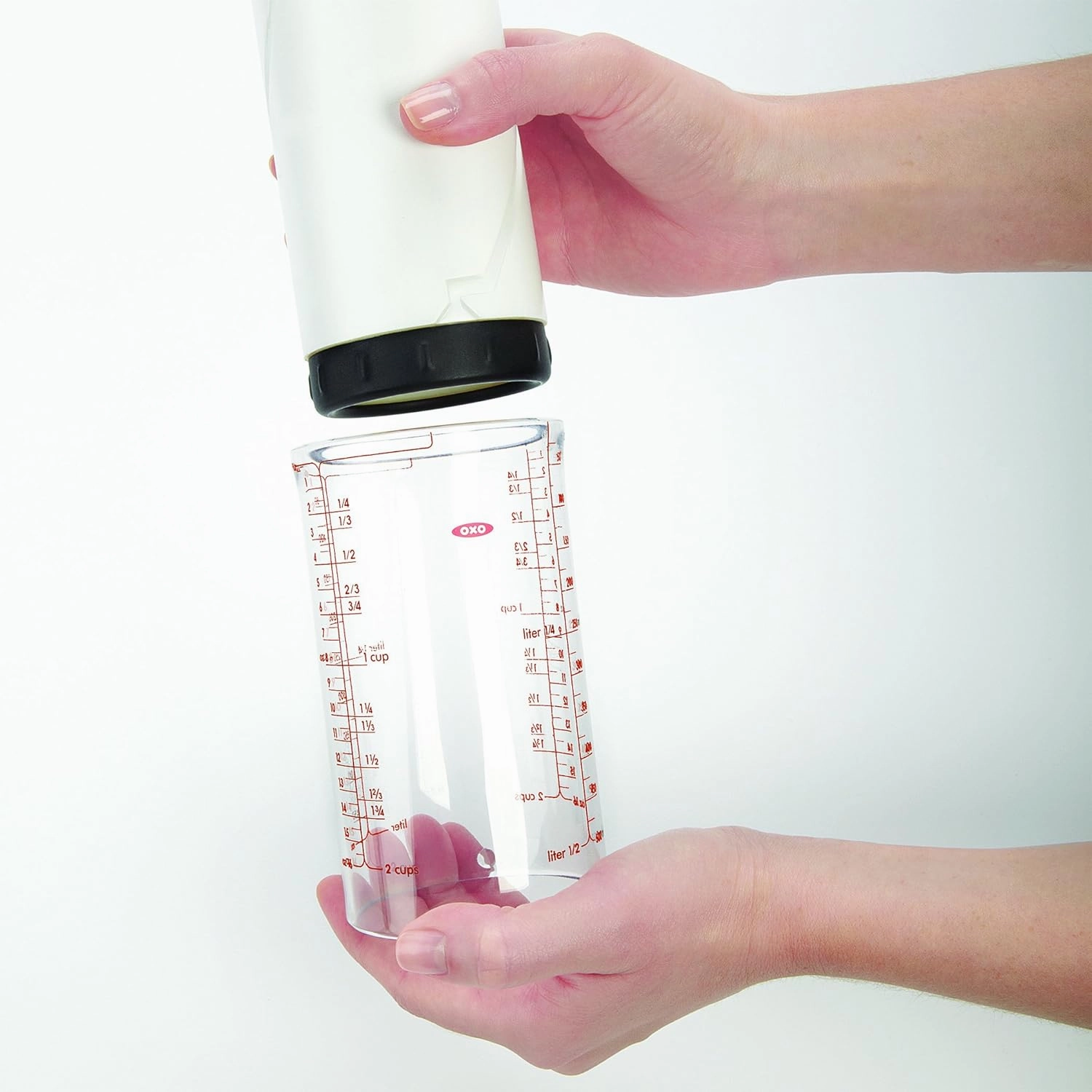 OXO Good Grips 2 Cup Adjustable Measuring Cup, Clear/Black