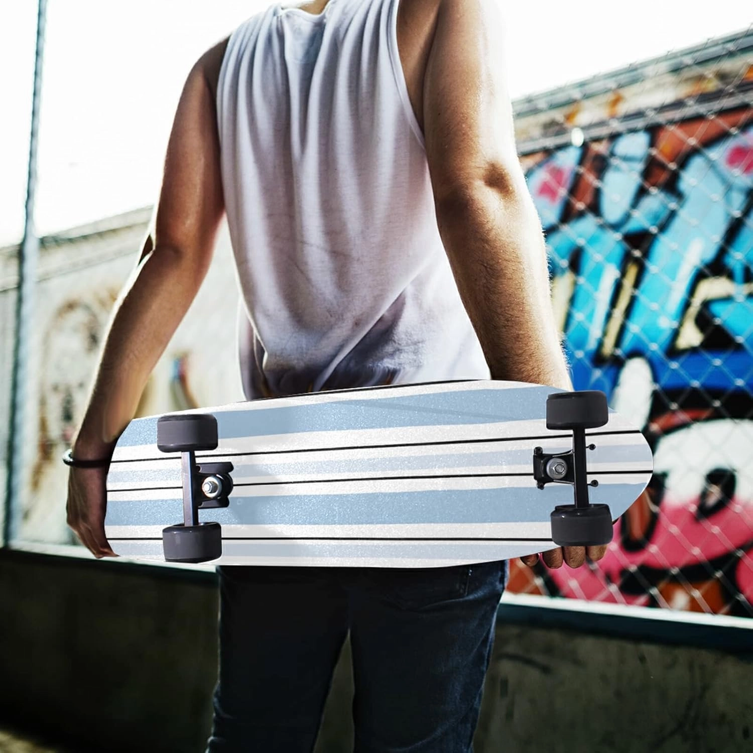 Oyihfvs Skateboard Grip Tape Sticker, Anti Slip Sandpaper Sheet Scooter Longboard, Strong Stickiness, Wearable Tear Resistance 9" x 33"