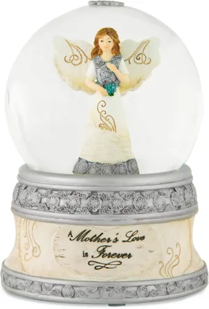 Pavilion Gift Company Elements 82329 100mm Musical Water Globe with Angel Figurine, A Mother's Love, 6-Inch , White