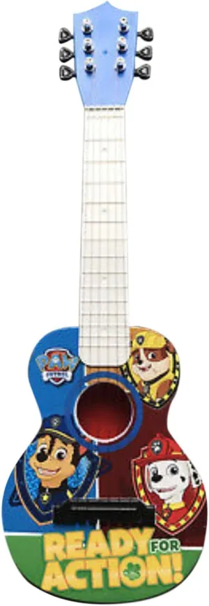 Paw Patrol 21" Kids Guitar Toy GT1-01371 | Inspired Design, Easy-to-Hold, Thin Frets and Low String, Traditional Acoustic Guitar Shape, Secret Stickers, Real Tuning Gears