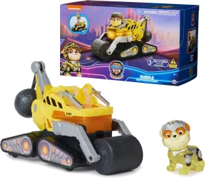 Paw Patrol: The Mighty Movie, Construction Toy Truck with Rubble Mighty Pups Action Figure, Lights and Sounds, Kids Toys for Boys & Girls 3 