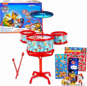 Paw Patrol Toy Drum Set - Bundle with Chase, Marshall, and The Pups Music Kit, Stickers, and More | Paw Patrol Musical Toys for Toddlers