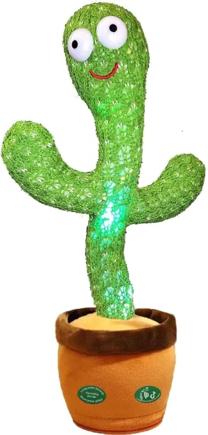 Pbooo Dancing Talking Cactus Mimicking Toy,Talking Repeat Singing Sunny Cactus Toy 120 Pcs Songs for Baby 15S Record Your Sound Sing Dancing Recording LED