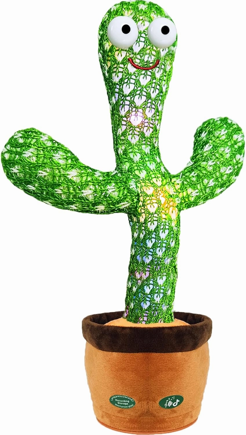 Pbooo Mimicking Cactus Toy for Babies, Ing Talking 15 Second Voice Recorder Cactus Toy, Led Tummy Time Toys Musical Cactus Toys, Singing Cactus Toy Birthday Gift