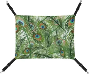 Peacok Feather Hanging Cat Bed Soft Breathable Pet Hammock for Cage Pet Sleeper for Kitten Ferret Puppy Rabbit