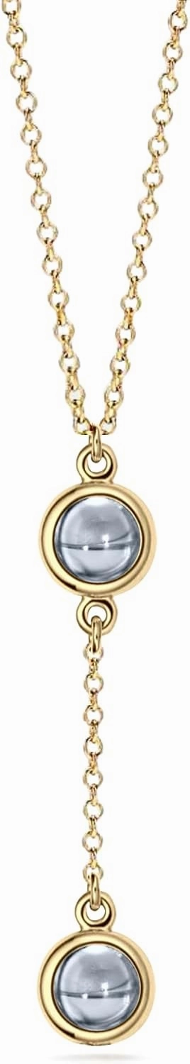 PERIMADE Custom Double Photo Projection Necklace, Personalized Memorial Picture Pendant Y-Necklace with Text & Love in 100 Languages Inside, Customized Circle Charm Pendant Birthday Gift for Women