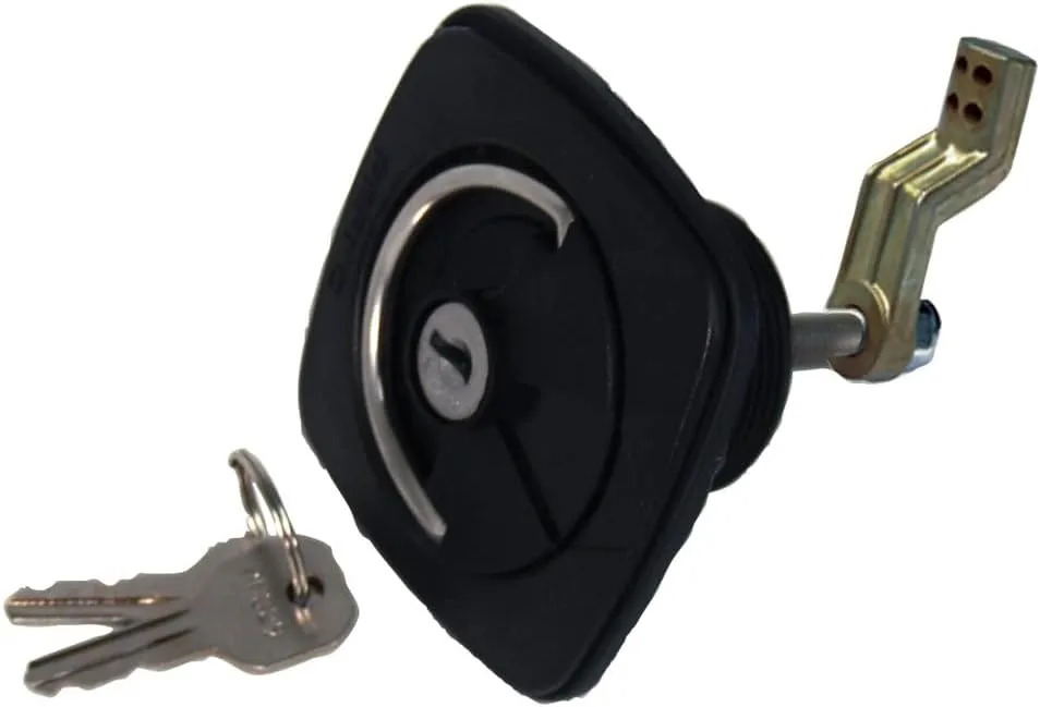 Perko 1081DP1BLK Flush Lock & Latch - Offset Cam Bar, Flexible Strike