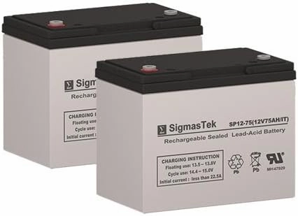 Permobil C400 PS Replacement Battery Set of 2-12 Volt 75AH IT Terminal by SigmasTek