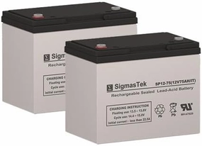 Permobil C400 PS Replacement Battery Set of 2-12 Volt 75AH IT Terminal by SigmasTek
