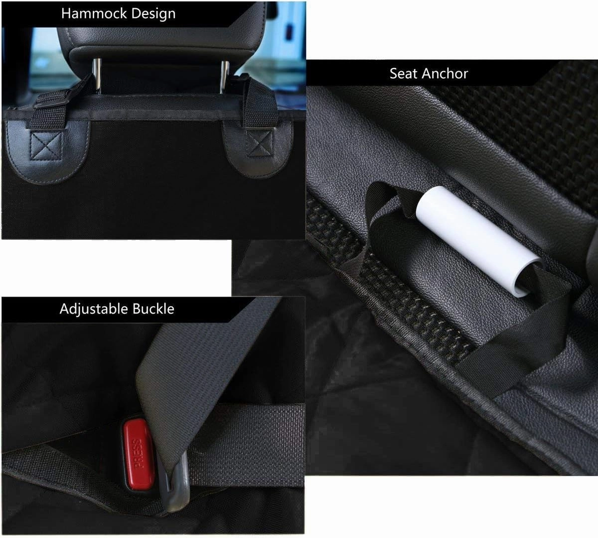 Pet Magasin Bench Car Seat Cover Dog Car Seat Protector 100% Waterproof Heavy Duty Pet Nonslip Hammock Black 58” x 54” Universal Fit for Cars SUVs and Truck