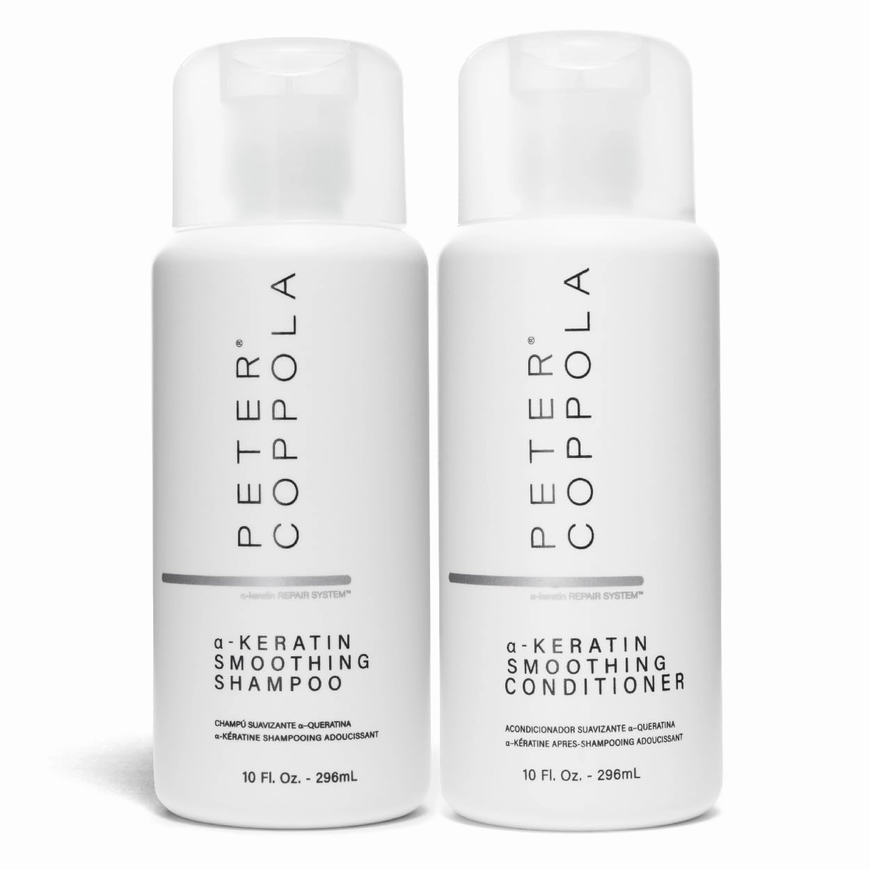 Peter Coppola a-Keratin Smoothing Shampoo & Conditioner Set - Smooths Thick Coarse Hair - Infused With Argan Oil, Avocado Oil And Hydrolyzed Keratin Transforms Frizz Into Shiny & Healthy Hair (10 oz)