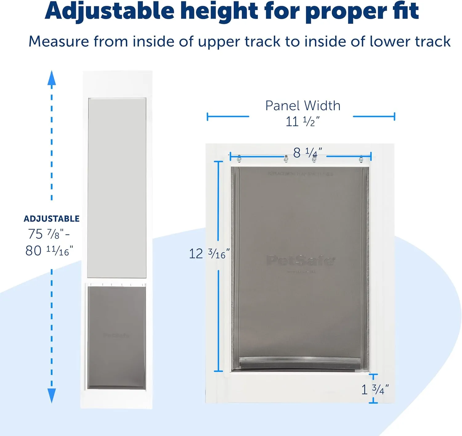 PetSafe 1-Piece Sliding Glass Pet Door for Dogs & Cats - Adjustable Height 75 7/8" to 81"- Medium, Bronze, No-Cut DIY Install, Aluminum Patio Panel Insert, Great for Renters or Seasonal Installation