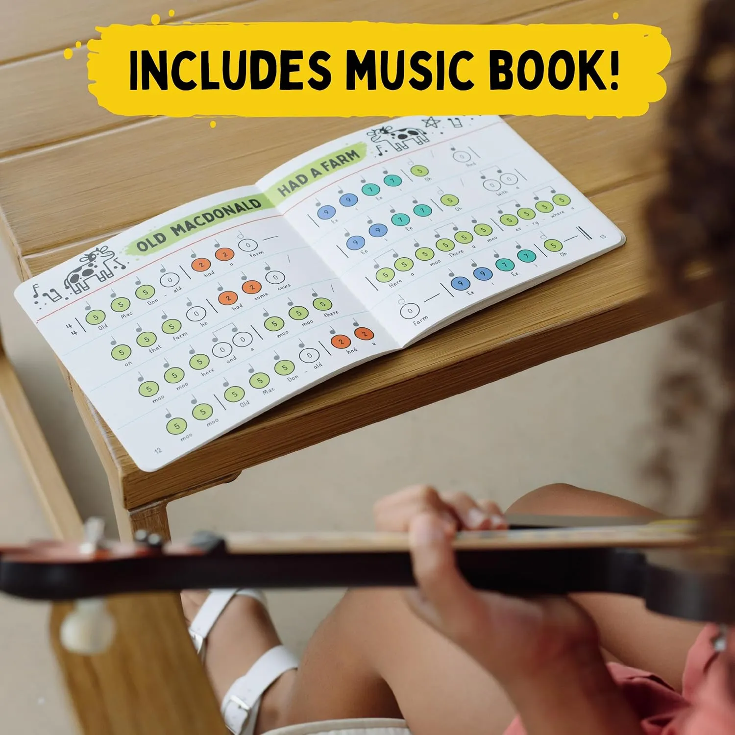 Pizza Guitar - The Easiest Way to Start and Learn Guitar - 1 Stringed Toy Instrument for Kids Perfect Intro to Music for Young Kids Ages 3 and up - from Buffalo Games