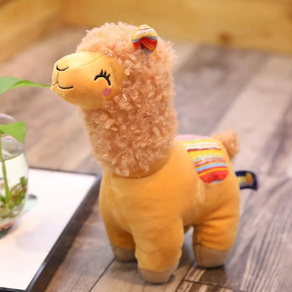 Plush Alpaca Stuffed Animal, Cute Alpaca Plush Doll Toys. Fluffy Alpaca Plushies, Plushie Llama Stuffed Animal Gift for Kids and Lovers in Christmas, Birthday, Valentine's Day...(Brown)