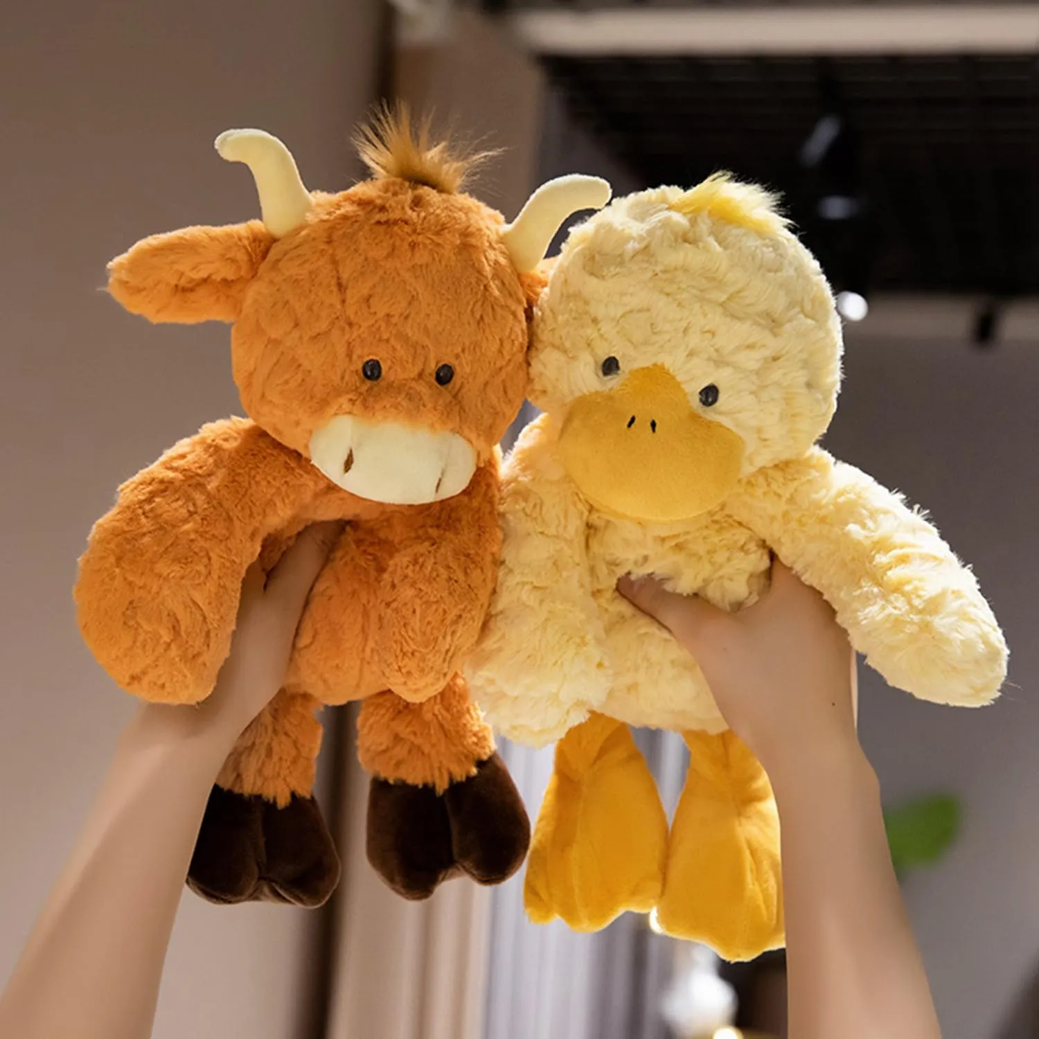 Plush Brown Cow Stuffed Animal Soft Plushies Huggable Cartoon Brown Cow Plush Toy Cattle Cute Yak Animal Cuddle Gifts for Kids and Lovers 12.6 Inch