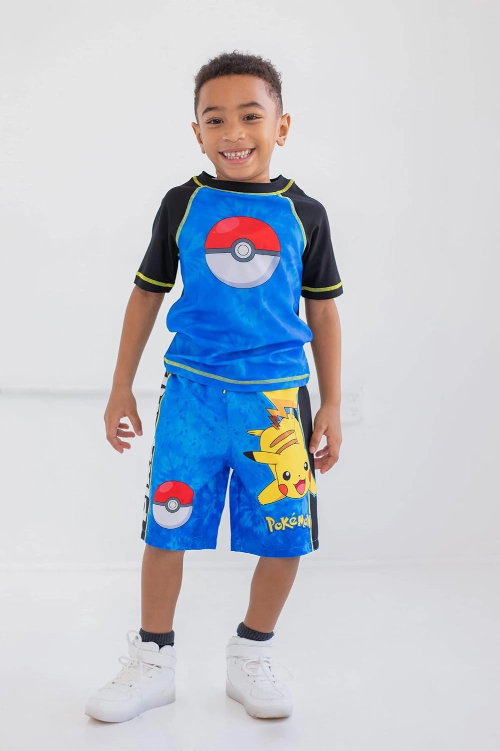 Pokemon UPF 50  Rash Guard and Swim Trunks Outfit Set Little Kid to Big Kid Sizes (4-14-16)