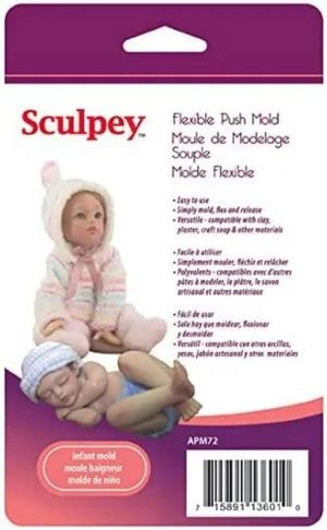 Polyform APM-72 Sculpey Flexible Push Mold, Infant Doll