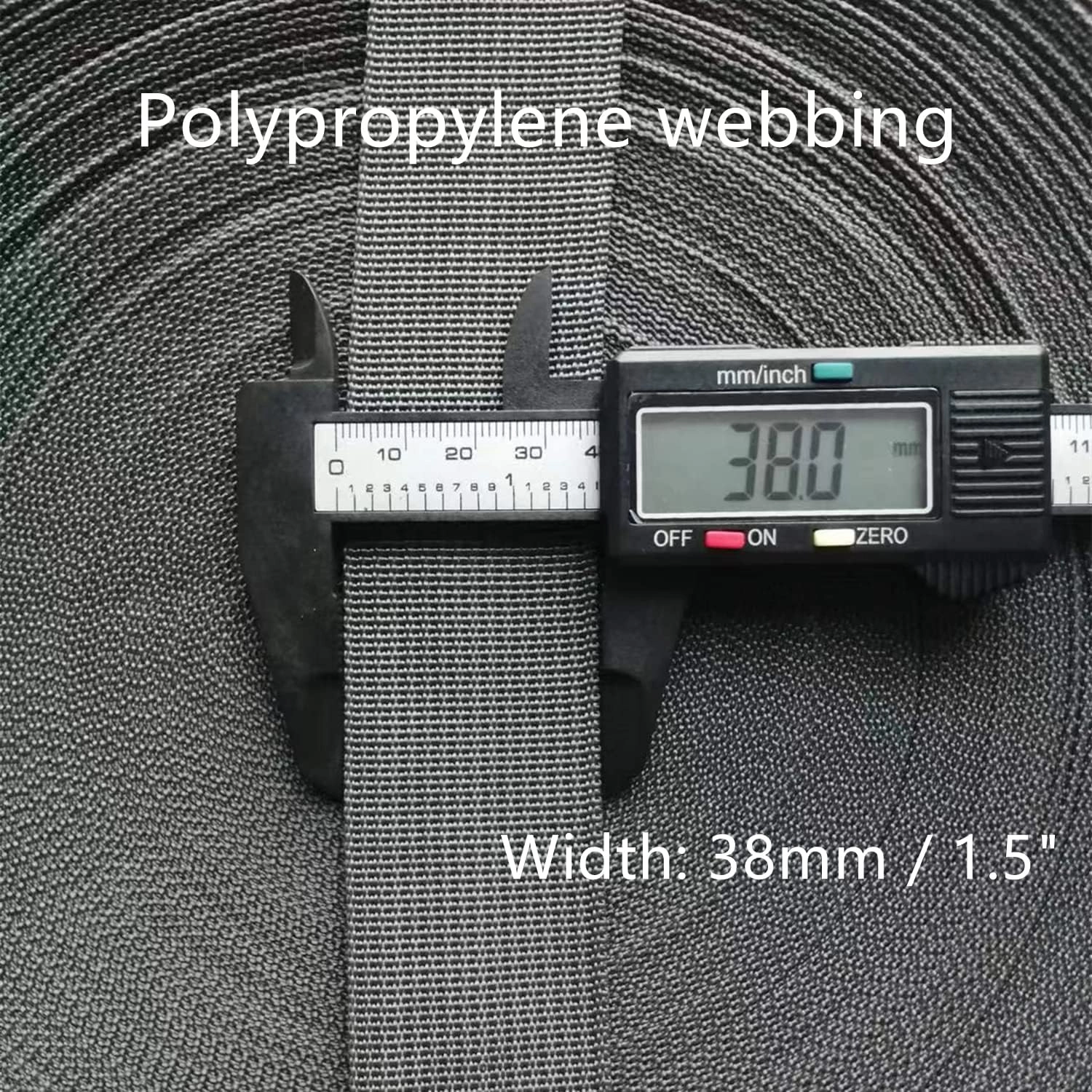 Polypropylene Webbing Strap 1.5 inch - Poly Tape for Bag Handles, Rucksack/Backpacks, Luggage/Cargo Strapping, Belts