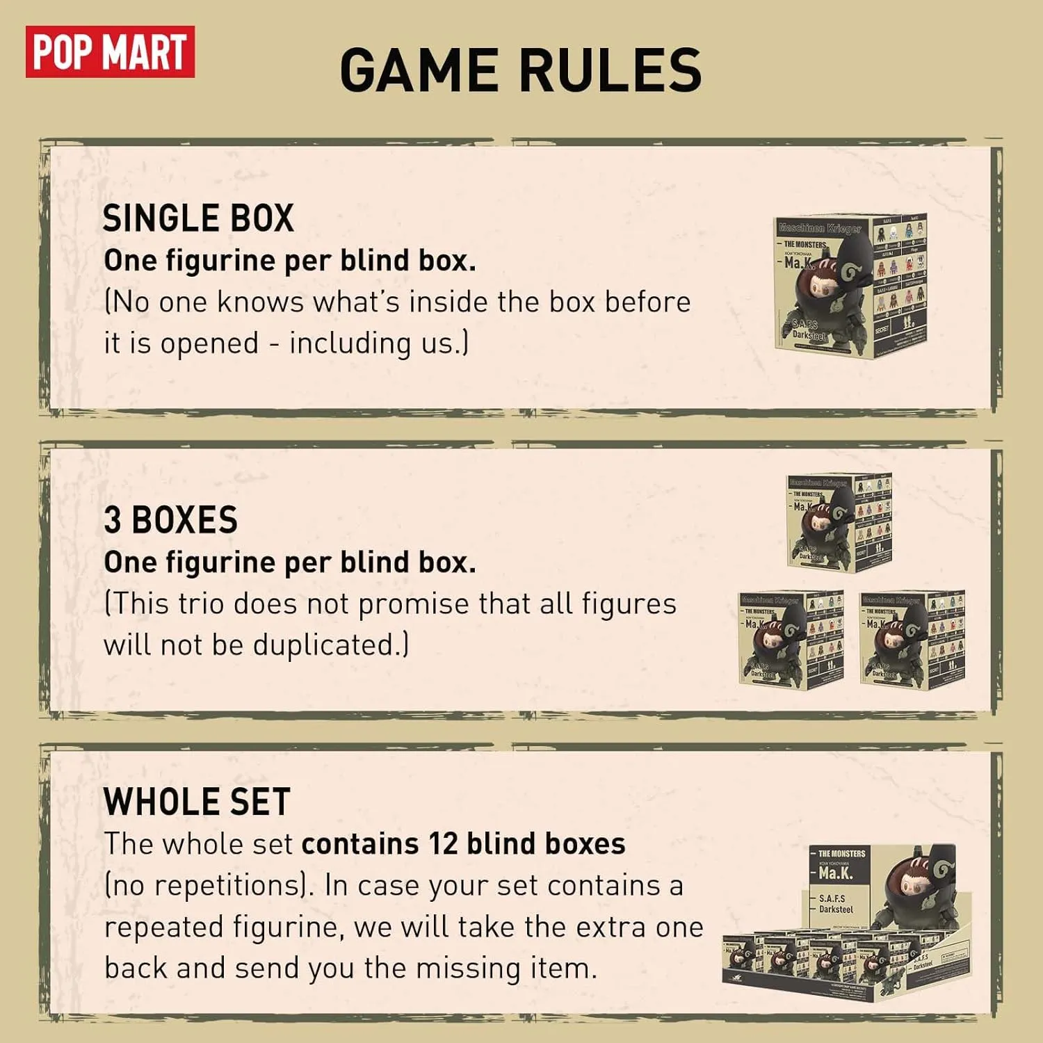 POP MART The Monsters x Kow Yokoyama Ma.K. Blind Box Figures, Random Design Box Toys for Modern Home Decor, Collectible Toy Set for Desk Accessories, 1PC