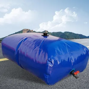 Portable Potable Water Bladder with Filtering Interface, Emergency Water Storage Tank for Outdoor Use, Large Capacity (Blue, 5 * 2 * 1m)(1 * 0.6 * 0.4m)