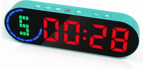 Portable Gym Timer for Home Gym Interval Timer for Workout with Time Progress Bar/Rounds, Workout Clock for Boxing HIIT Tabata Emom Fitness Rechargeable Battery Powered…