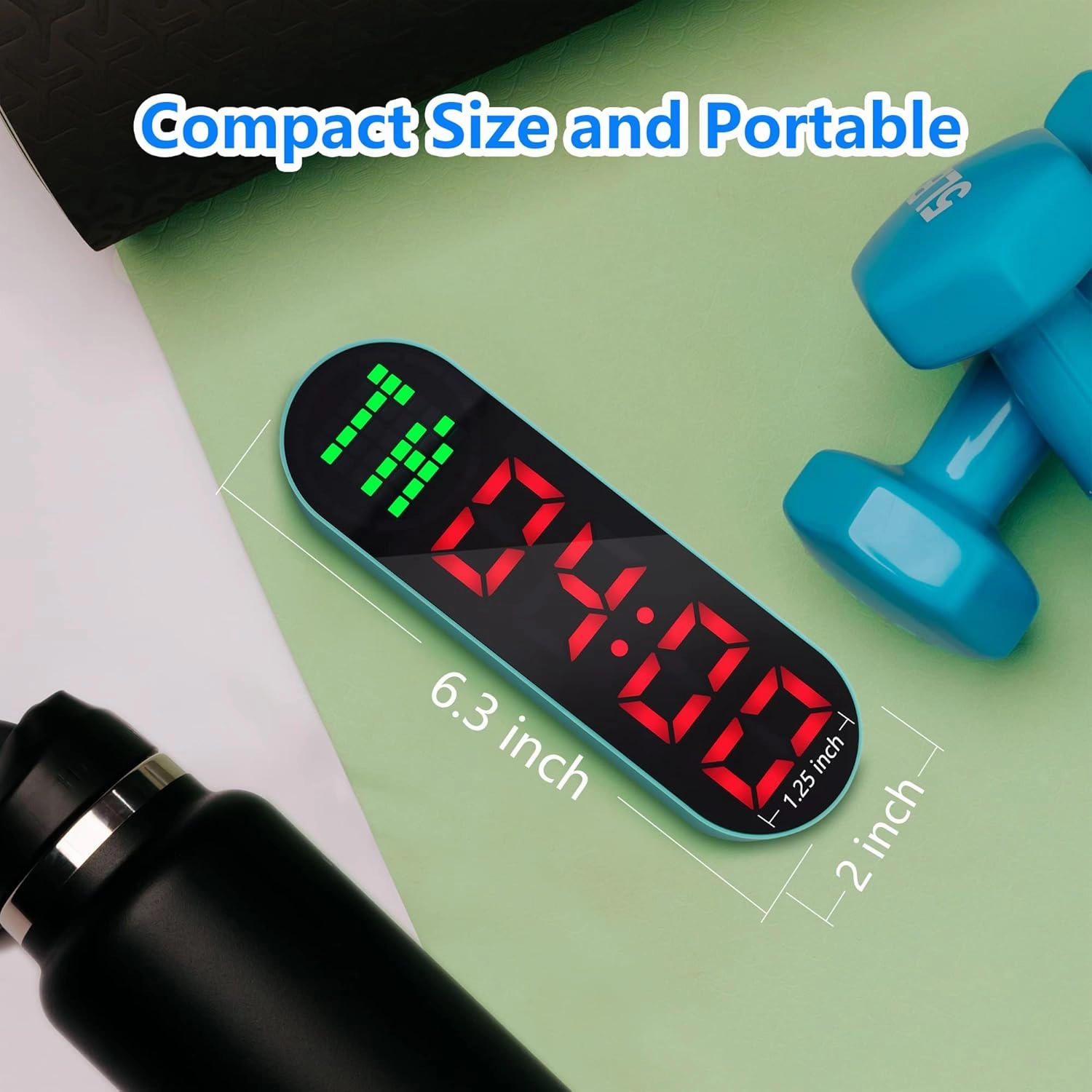 Portable Gym Timer for Home Gym Interval Timer for Workout with Time Progress Bar/Rounds, Workout Clock for Boxing HIIT Tabata Emom Fitness Rechargeable Battery Powered…