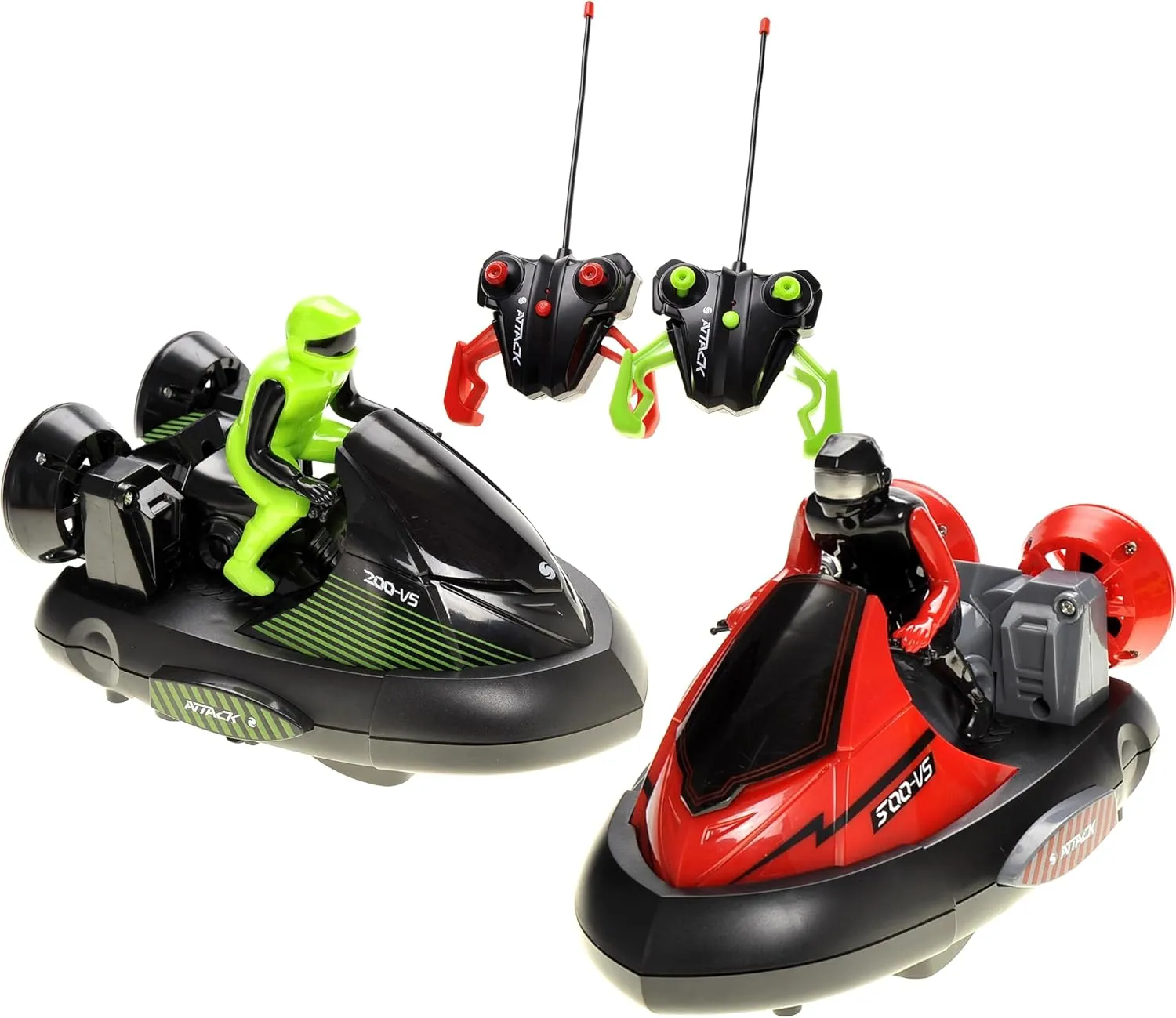 PowerTRC Remote Control Bumper Cars for Kids, RC Stunt Battle Race Cars for Boys, 2 Sets Players with Ejecting Drivers, Crash Sound Effects, Christmas Birthday Gift
