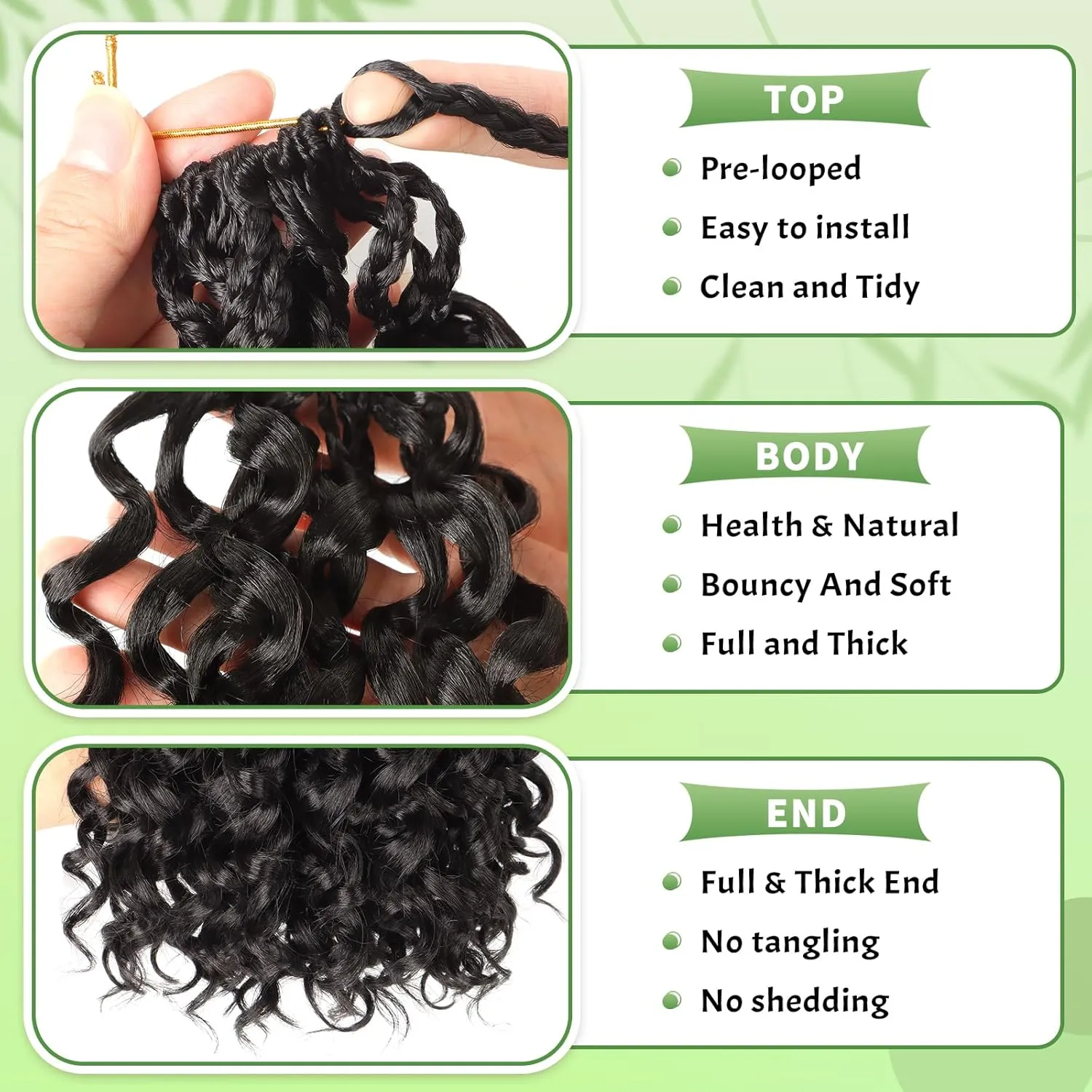 Pre Looped Gogo Curl Crochet Hair 8 Packs Pre Twisted Ocean Wave Goddess Box Braids Curly Water Wave Synthetic Braiding Hair For Black Women (#4, 10 Inch (Pack of 8))