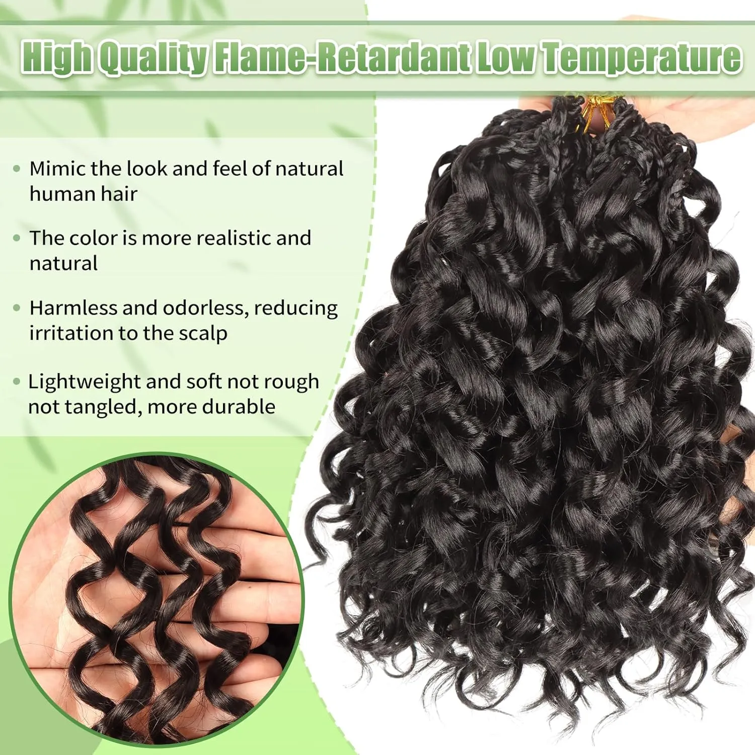 Pre Looped Gogo Curl Crochet Hair 8 Packs Pre Twisted Ocean Wave Goddess Box Braids Curly Water Wave Synthetic Braiding Hair For Black Women (#4, 10 Inch (Pack of 8))