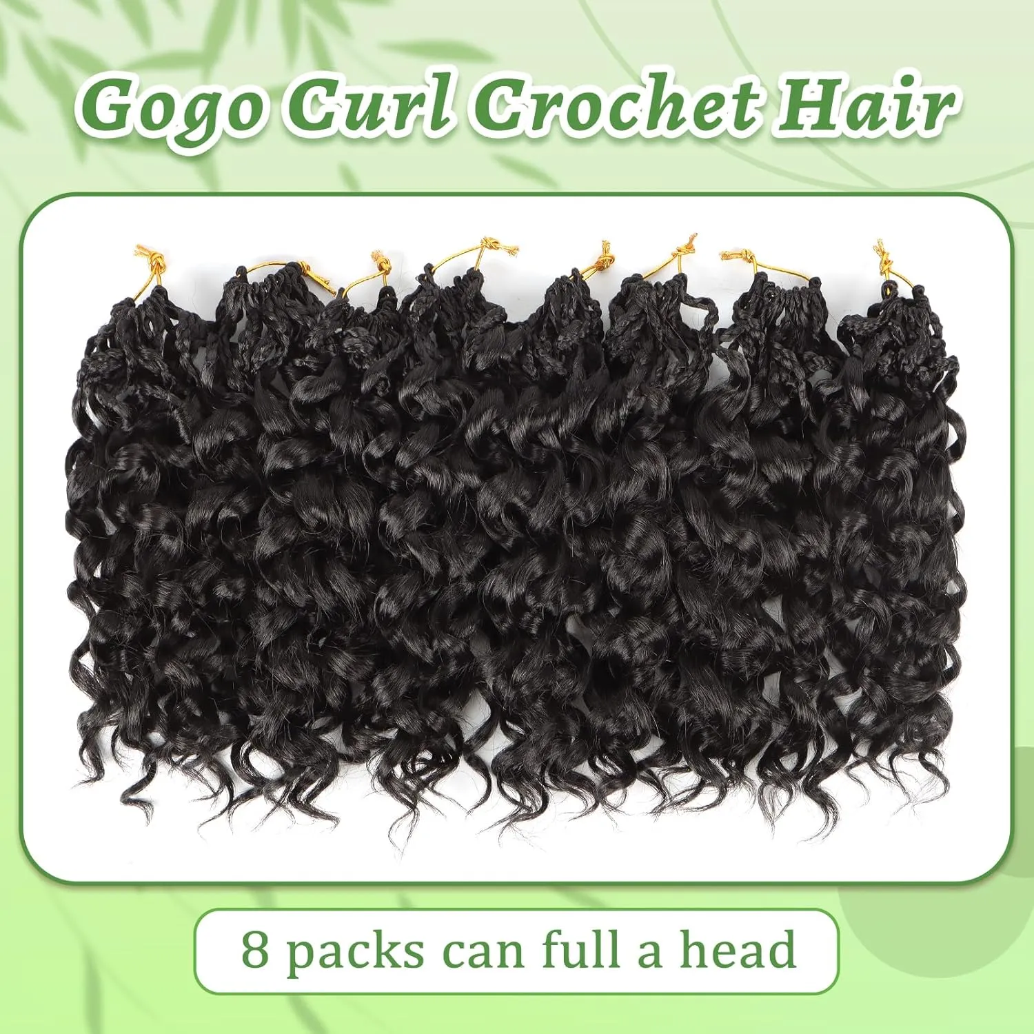 Pre Looped Gogo Curl Crochet Hair 8 Packs Pre Twisted Ocean Wave Goddess Box Braids Curly Water Wave Synthetic Braiding Hair For Black Women (#4, 10 Inch (Pack of 8))
