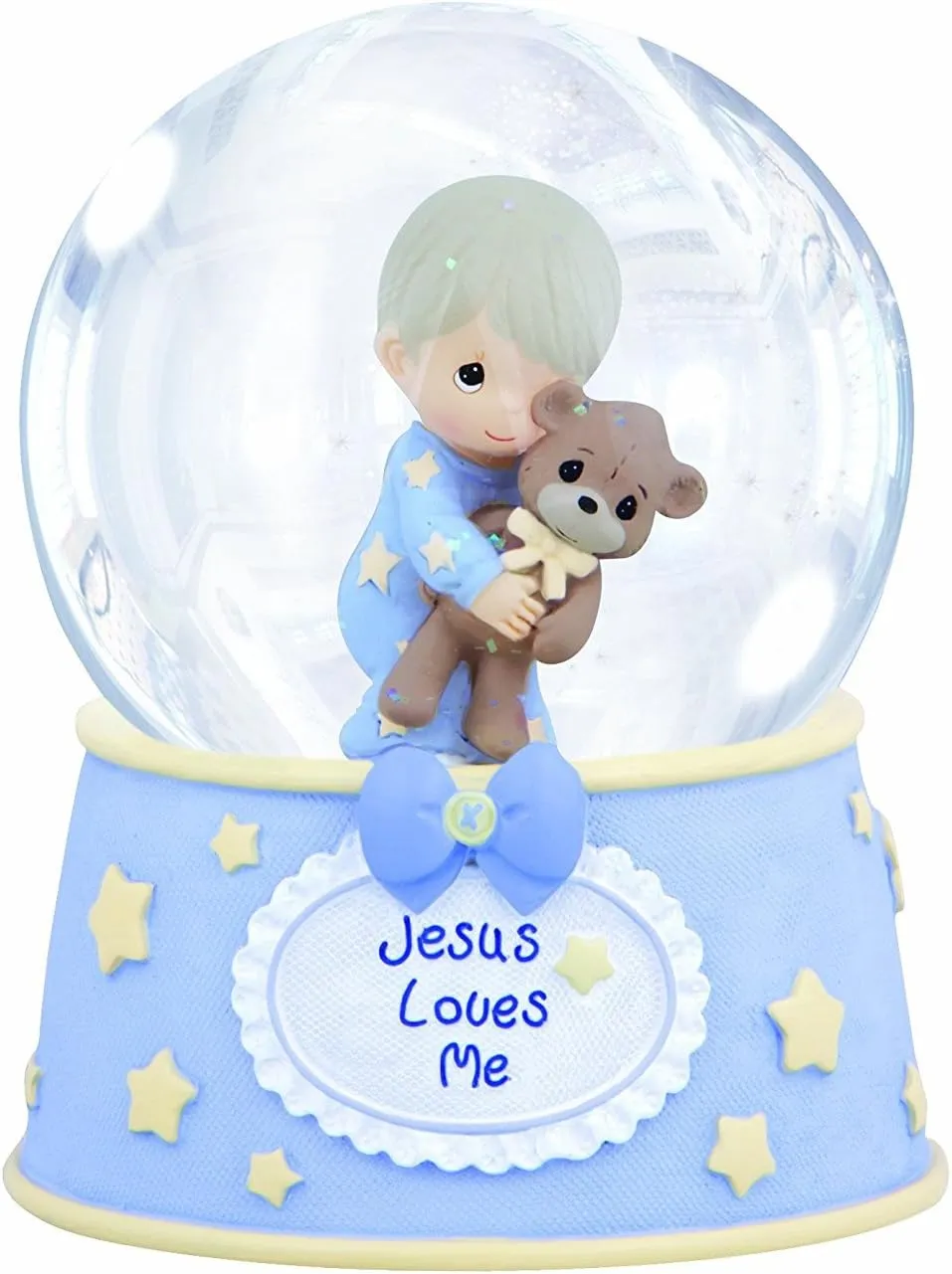 Precious Moments, Jesus Loves Me, Resin/Glass Snow Globe, Boy, Musical, 132103