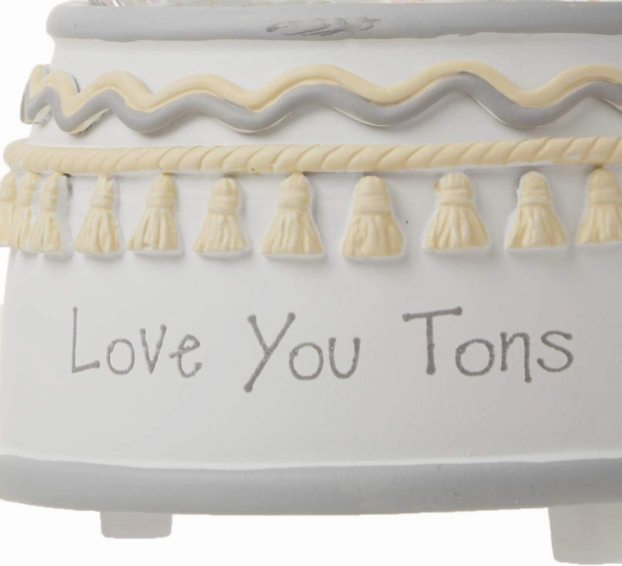 Precious Moments 179303 Love You Tons Resin/Glass Elephant Musical Snow Globe, Gray Chevron