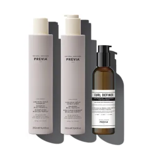 PREVIA Curlfriends Curl Kit Shampoo Conditioner 8.45 oz   Curl Definer Styling Serum 6.7 oz for Curly Hair Hydrating Vegan Sulfate-Free Formula Enhances Bouncy Curls and Moisturizes Frizz-Free Hair