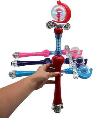 Prince & Princess Wands for Boys and Girls by Forest & Twelfth Kids, Fun Multi-Color Spinning Crystal Ball 18" Wand with Sounds and Lights, Ideal Gift for Birthday and Holidays (Red)