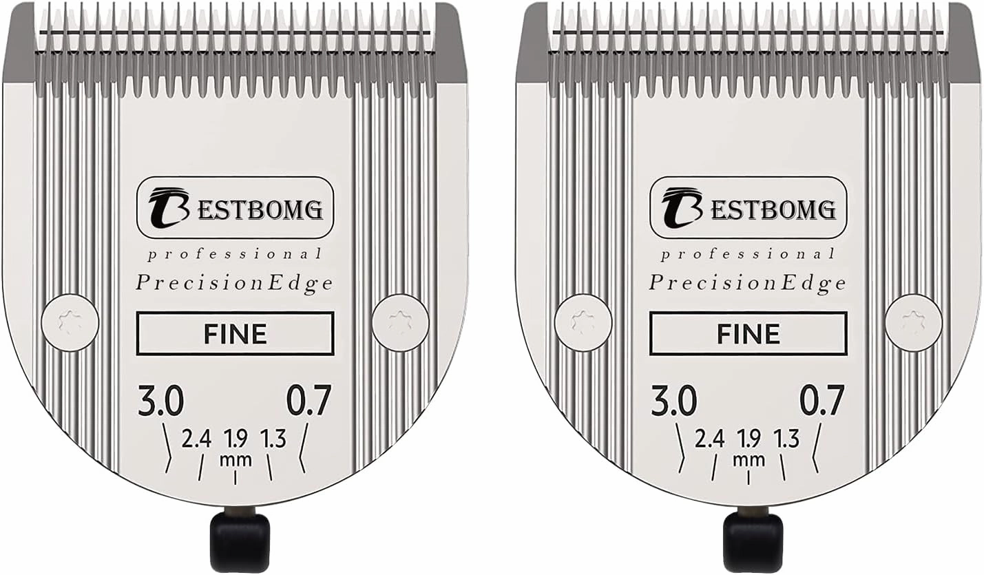 Professional Animal Dog Pet 5-in-1 Adjustable Fine Blade Cut Length 0.7-3mm,Compatible with Wahl Arco,Bravura,Chromado,Creativa,Figura and Motion Clippers(2 PCS)