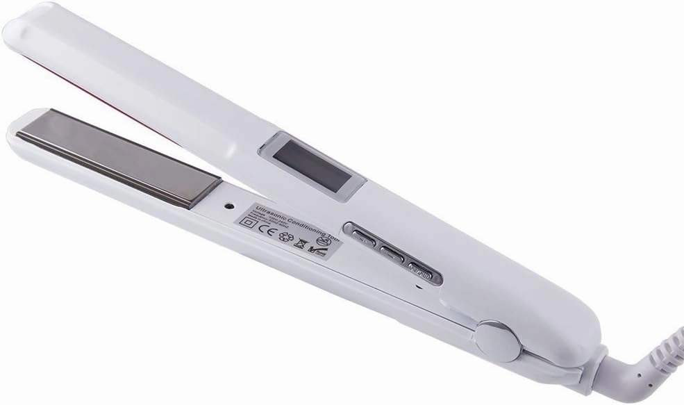 Professional Ultrasonic & Infrared Hair Care Iron Recovers the damaged hair Hair Treament Styler Cold Iron Hair Care Treatment, Infrared Ultrasonic Hair Straightener,White