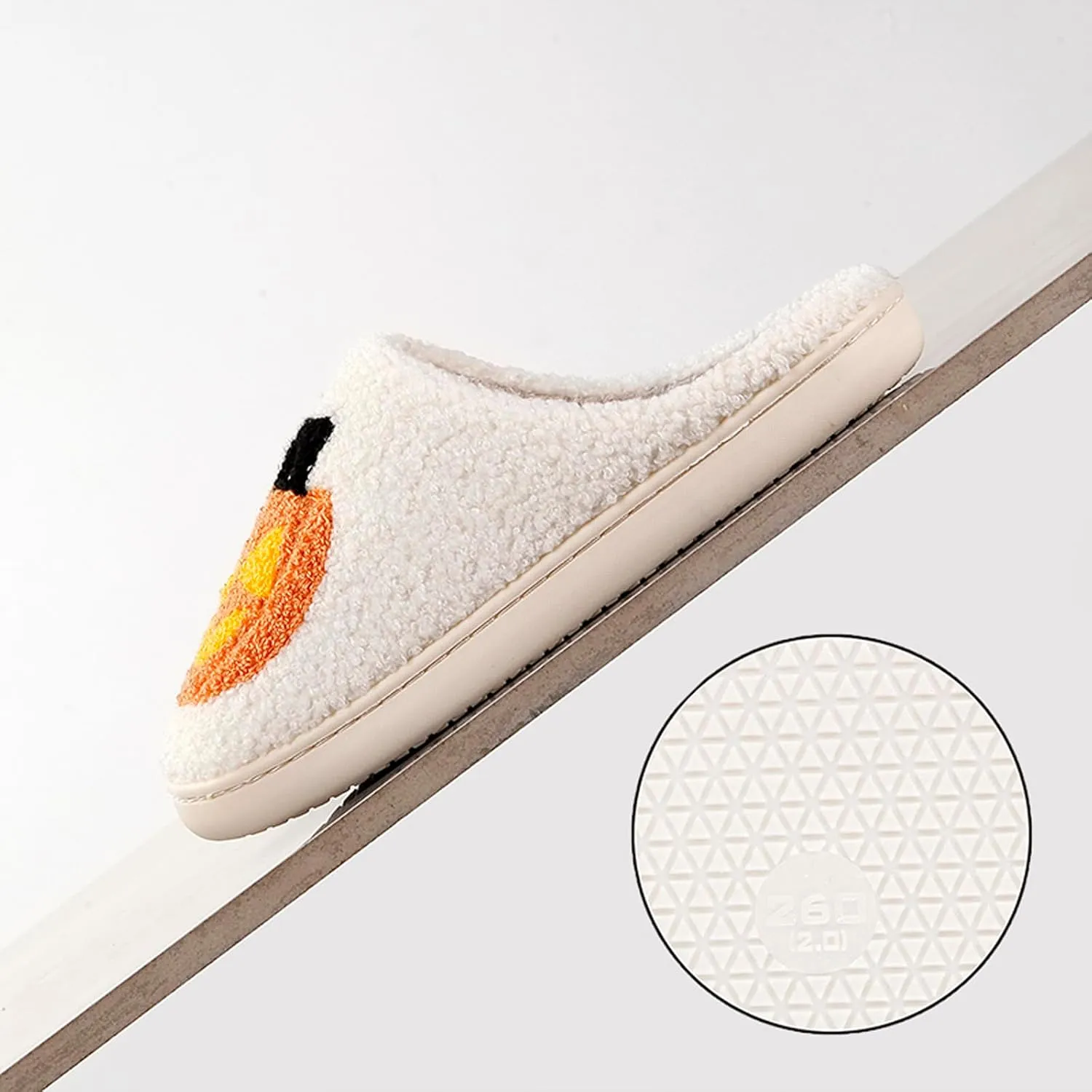Pumpkin Slippers Halloween Slippers for Women Men House Shoes Spooky Slides Soft Warm Plush Couple Shoes
