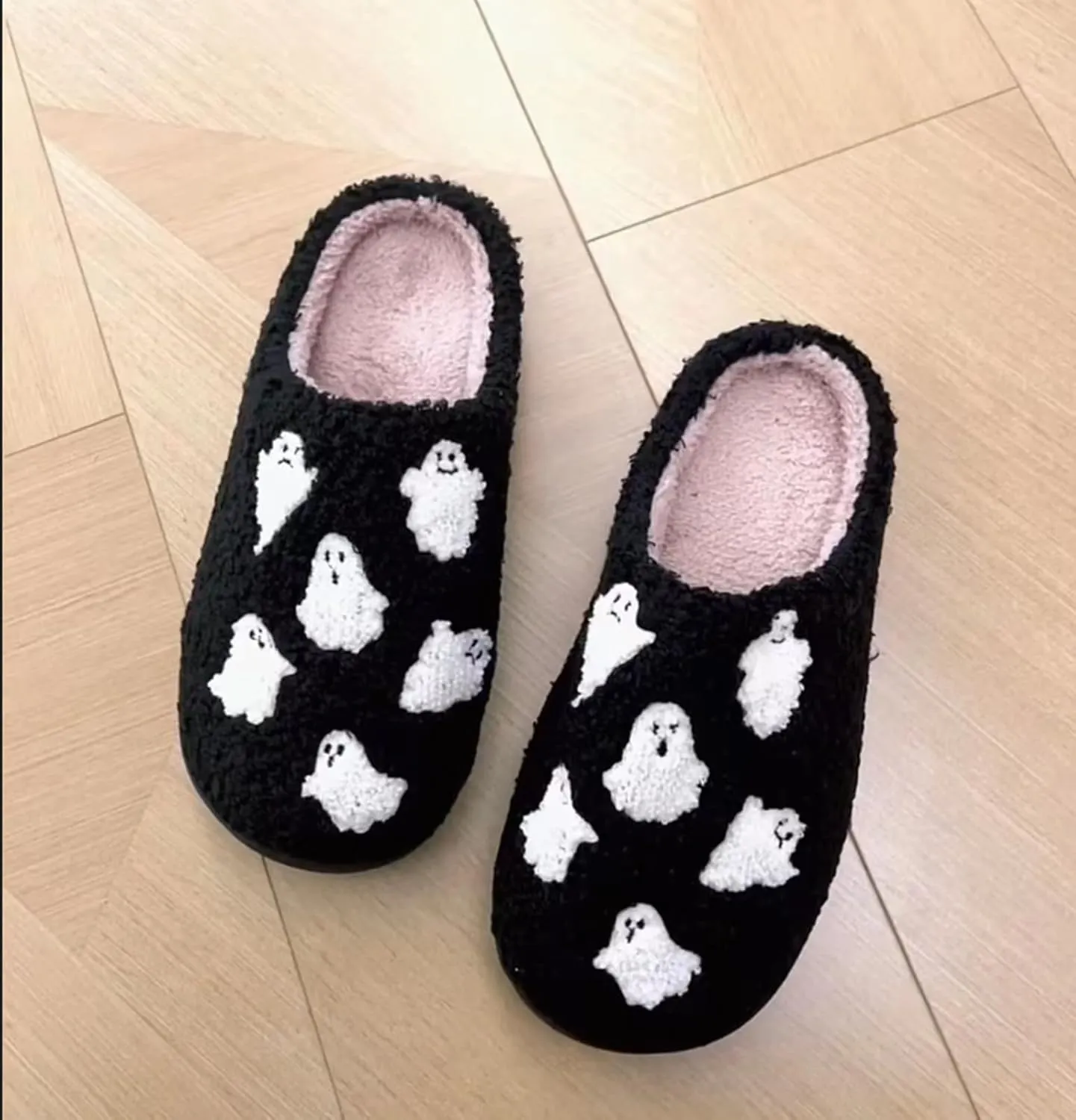 Pumpkin Slippers Halloween Slippers for Women Men House Shoes Spooky Slides Soft Warm Plush Couple Shoes