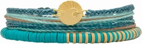 Pura Vida Bracelets Pack Teal Tides Style Pack - 3-Piece Boho Bracelet Stack
