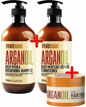 PURE NATURE Argan Oil Shampoo, Conditioner, and Hair Mask